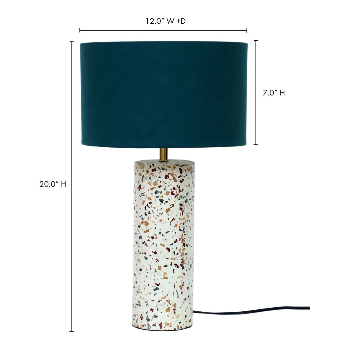 Terrazzo Cylinder Multicolor Table Lamp