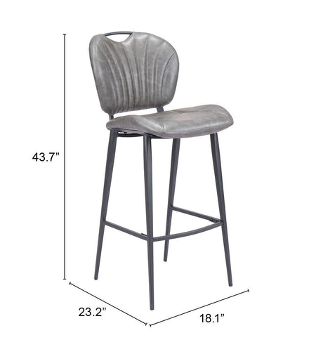 Terrence Barstool Vintage Gray by Zuomod at Eve Furniture