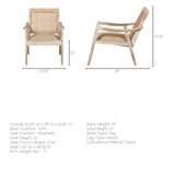 Teryn Cream Linen Seat And Natural Wooden Base w/ Mesh Back Accent Chair by Mercana at Eve Furniture