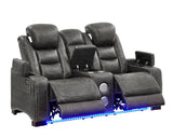 Tesla Gray 3-Piece Power Reclining Set by Happy Homes at Eve Furniture