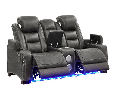 Tesla Gray 3-Piece Power Reclining Set by Happy Homes at Eve Furniture