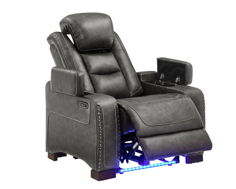 Tesla Gray 3-Piece Power Reclining Set by Happy Homes at Eve Furniture