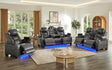 Tesla Gray 3-Piece Power Reclining Set by Happy Homes at Eve Furniture