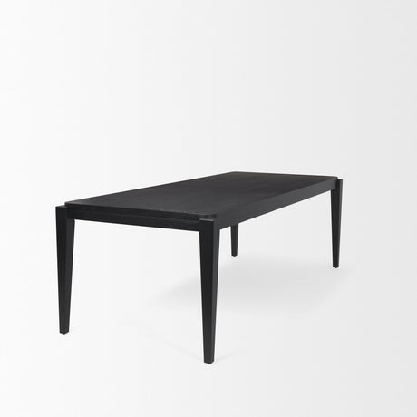 Teva Black Wood Rectangular Dining Table by Mercana at Eve Furniture