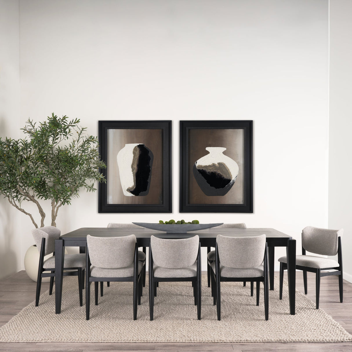 Teva Black Wood Rectangular Dining Table by Mercana at Eve Furniture
