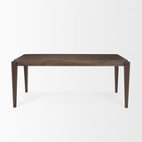 Teva Dark Brown Wood Rectangular Dining Table by Mercana at Eve Furniture