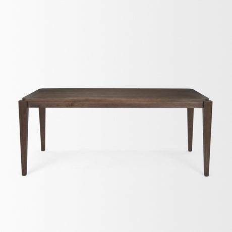 Teva Dark Brown Wood Rectangular Dining Table by Mercana at Eve Furniture
