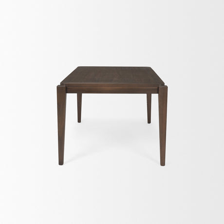 Teva Dark Brown Wood Rectangular Dining Table by Mercana at Eve Furniture