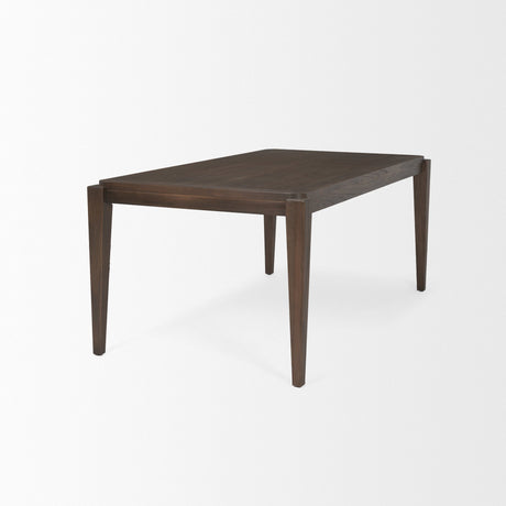 Teva Dark Brown Wood Rectangular Dining Table by Mercana at Eve Furniture