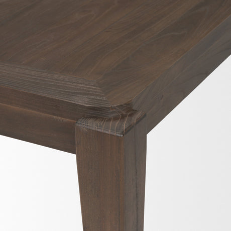 Teva Dark Brown Wood Rectangular Dining Table by Mercana at Eve Furniture