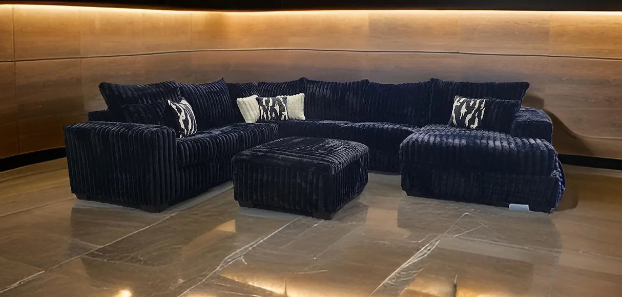 Texan Black 4-Piece Right Arm Facing (RAF) Sectional by New Era Innovations at Eve Furniture