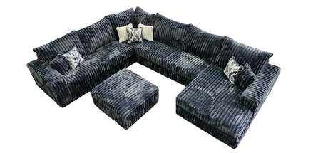 Texan Grey 4-Piece Right Arm Facing (RAF) Sectional by New Era Innovations at Eve Furniture