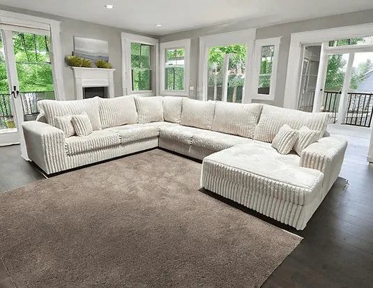 Texan Ivory 4-Piece Right Arm Facing (RAF) Sectional by New Era Innovations at Eve Furniture