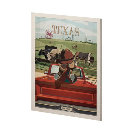 Texas Go USA (L) by Mercana Studio a Hand Embellished Decograph Framed Art Print by Mercana at Eve Furniture
