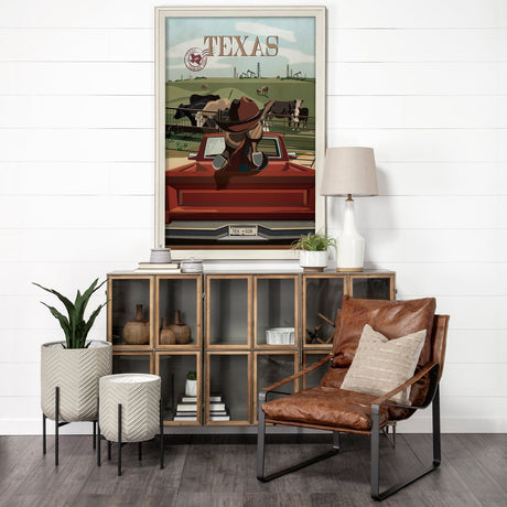 Texas Go USA (L) by Mercana Studio a Hand Embellished Decograph Framed Art Print by Mercana at Eve Furniture