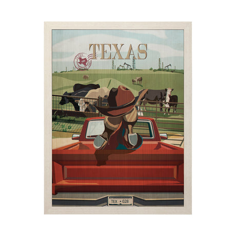 Texas Go USA (L) by Mercana Studio a Hand Embellished Decograph Framed Art Print by Mercana at Eve Furniture