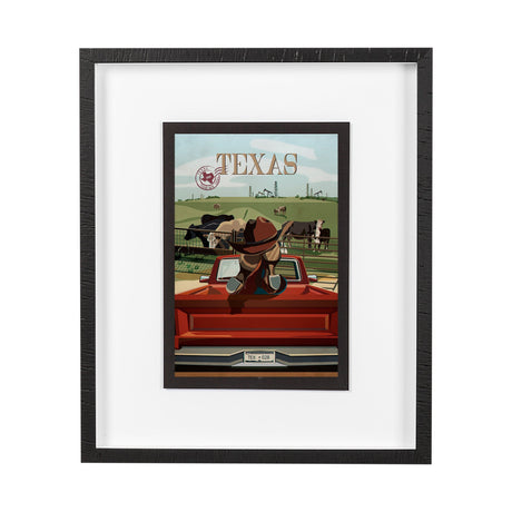 Texas Go USA (M) by Mercana Studio a Framed Art Print Matted under Glass by Mercana at Eve Furniture