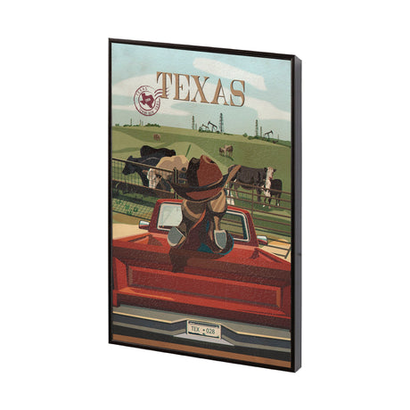 Texas Go USA (SM) by Mercana Studio a Hand Embellished Decograph Framed Art Print by Mercana at Eve Furniture