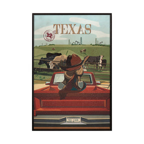 Texas Go USA (SM) by Mercana Studio a Hand Embellished Decograph Framed Art Print by Mercana at Eve Furniture