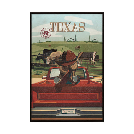 Texas Go USA (SM) by Mercana Studio a Hand Embellished Decograph Framed Art Print by Mercana at Eve Furniture