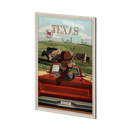 Texas Go USA (XL) by Mercana Studio a Hand Embellished Decograph Framed Art Print under Glass by Mercana at Eve Furniture