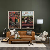 Texas Go USA (XL) by Mercana Studio a Hand Embellished Decograph Framed Art Print under Glass by Mercana at Eve Furniture