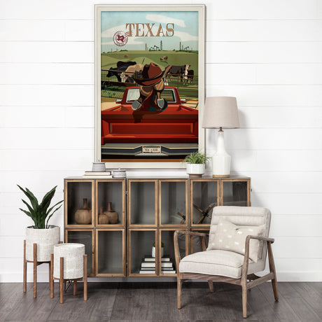 Texas Go USA (XL) by Mercana Studio a Hand Embellished Decograph Framed Art Print under Glass by Mercana at Eve Furniture