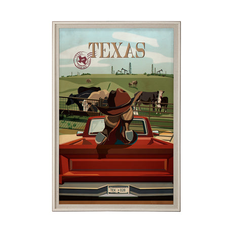 Texas Go USA (XL) by Mercana Studio a Hand Embellished Decograph Framed Art Print under Glass by Mercana at Eve Furniture