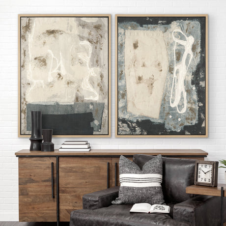 Textural Echo - Ash by Kristine Hegre Hand-Embellished Textured Framed Canvas Artwork by Mercana at Eve Furniture