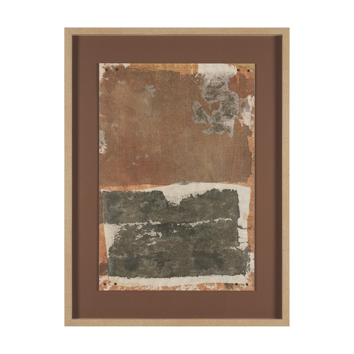 Textural Echo - Rust by Kristine Hegre Hand Embelished Textured Framed Artwork Matted under Glass by Mercana at Eve Furniture