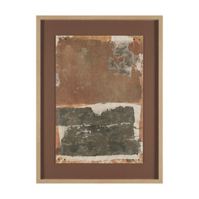 Textural Echo - Rust by Kristine Hegre Hand Embelished Textured Framed Artwork Matted under Glass by Mercana at Eve Furniture