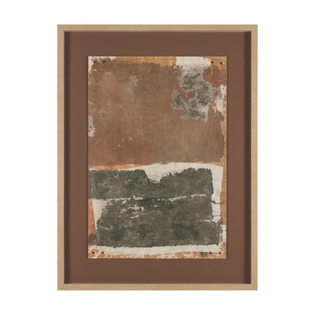 Textural Echo - Rust by Kristine Hegre Hand Embelished Textured Framed Artwork Matted under Glass by Mercana at Eve Furniture