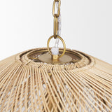Thad 1-Light Natural Woven Rattan Dome Pendant by Mercana at Eve Furniture