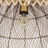 Thad 1-Light Natural Woven Rattan Dome Pendant by Mercana at Eve Furniture