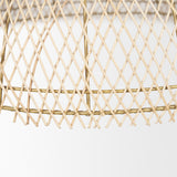 Thad 1-Light Natural Woven Rattan Dome Pendant by Mercana at Eve Furniture