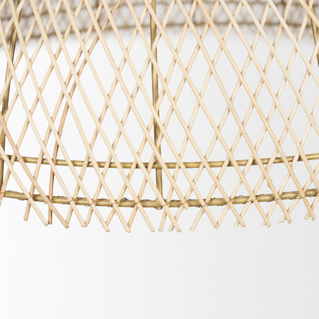 Thad 1-Light Natural Woven Rattan Dome Pendant by Mercana at Eve Furniture