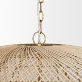 Thad 4-Light Natural Woven Rattan Dome Chandelier by Mercana at Eve Furniture