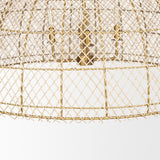 Thad 4-Light Natural Woven Rattan Dome Chandelier by Mercana at Eve Furniture
