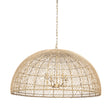 Thad 4-Light Natural Woven Rattan Dome Chandelier by Mercana at Eve Furniture
