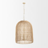 Thad 4-Light Natural Woven Rattan Foyer Chandelier by Mercana at Eve Furniture