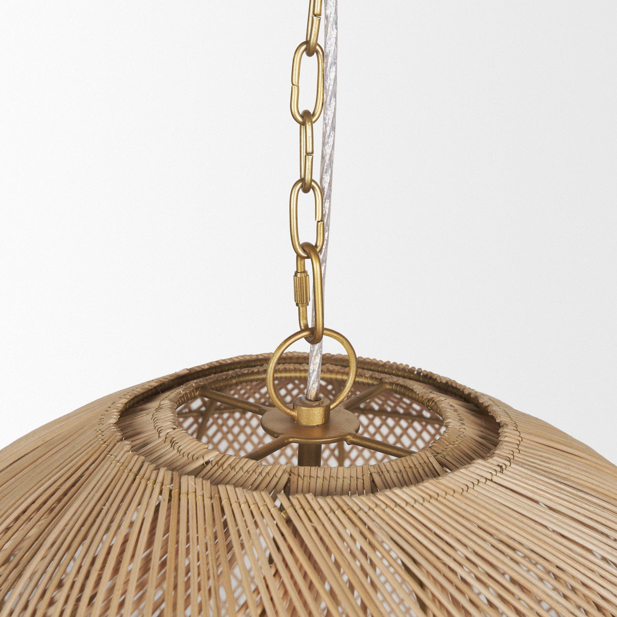 Thad 4-Light Natural Woven Rattan Foyer Chandelier by Mercana at Eve Furniture