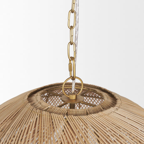 Thad 4-Light Natural Woven Rattan Foyer Chandelier by Mercana at Eve Furniture
