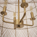Thad 4-Light Natural Woven Rattan Foyer Chandelier by Mercana at Eve Furniture