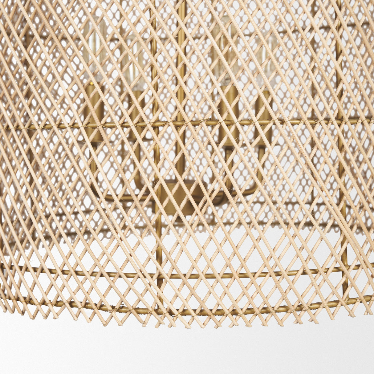 Thad 4-Light Natural Woven Rattan Foyer Chandelier by Mercana at Eve Furniture