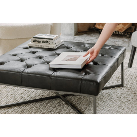 Thad Black Ottoman by MOES at Eve Furniture