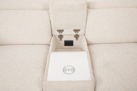 Thaddea White Power Sofa & Loveseat by Furniture of America at Eve Furniture