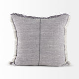 Thais Blue and Cream Fringed Decorative Pillow Cover by Mercana at Eve Furniture
