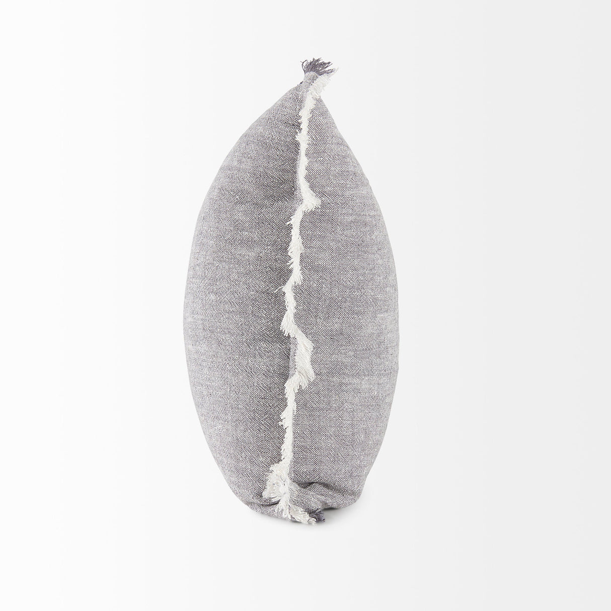 Thais Blue and Cream Fringed Decorative Pillow Cover by Mercana at Eve Furniture