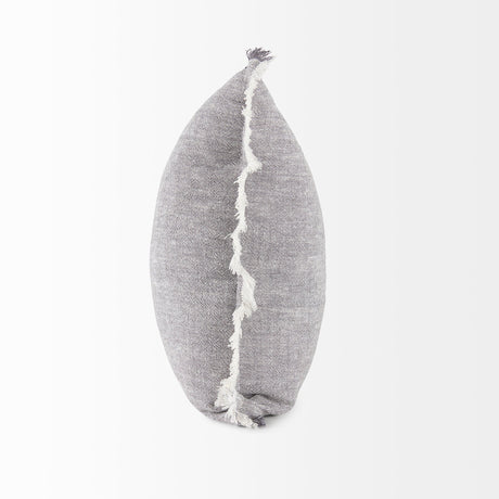Thais Blue and Cream Fringed Decorative Pillow Cover by Mercana at Eve Furniture