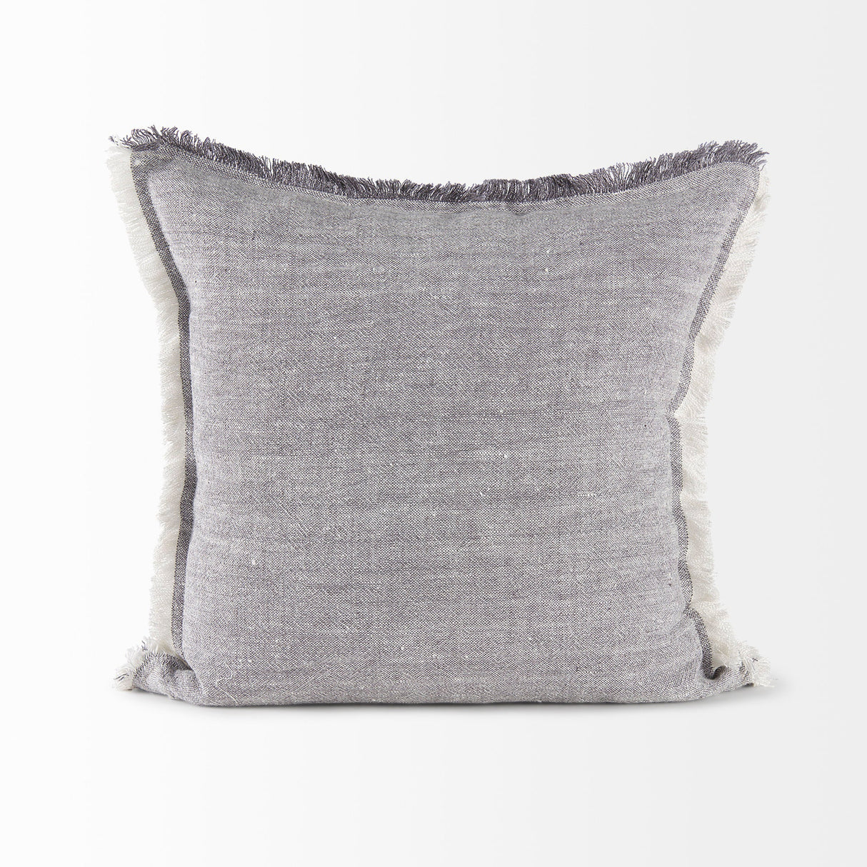 Thais Blue and Cream Fringed Decorative Pillow Cover by Mercana at Eve Furniture